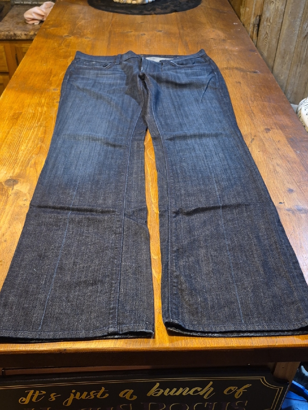 7 For All Mankind Dark Blue Wide Leg Flare Jeans